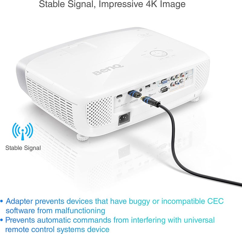 BlueRigger HDMI CEC Less Adapter (4K UHD, ARC, Ethernet, Male to Female CEC Blocker) - Compatible with HDTV, TV Stick, Chromecast, Nintendo Switch, Xbox, PS5, PC, Soundbar - Image 3